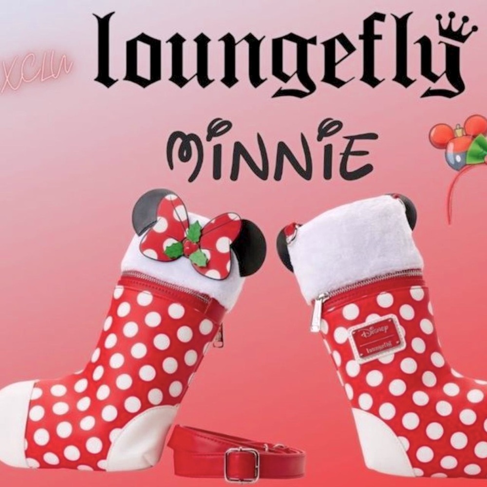 Loungefly Disney Minnie Mouse Holiday Stocking Crossbody Bag